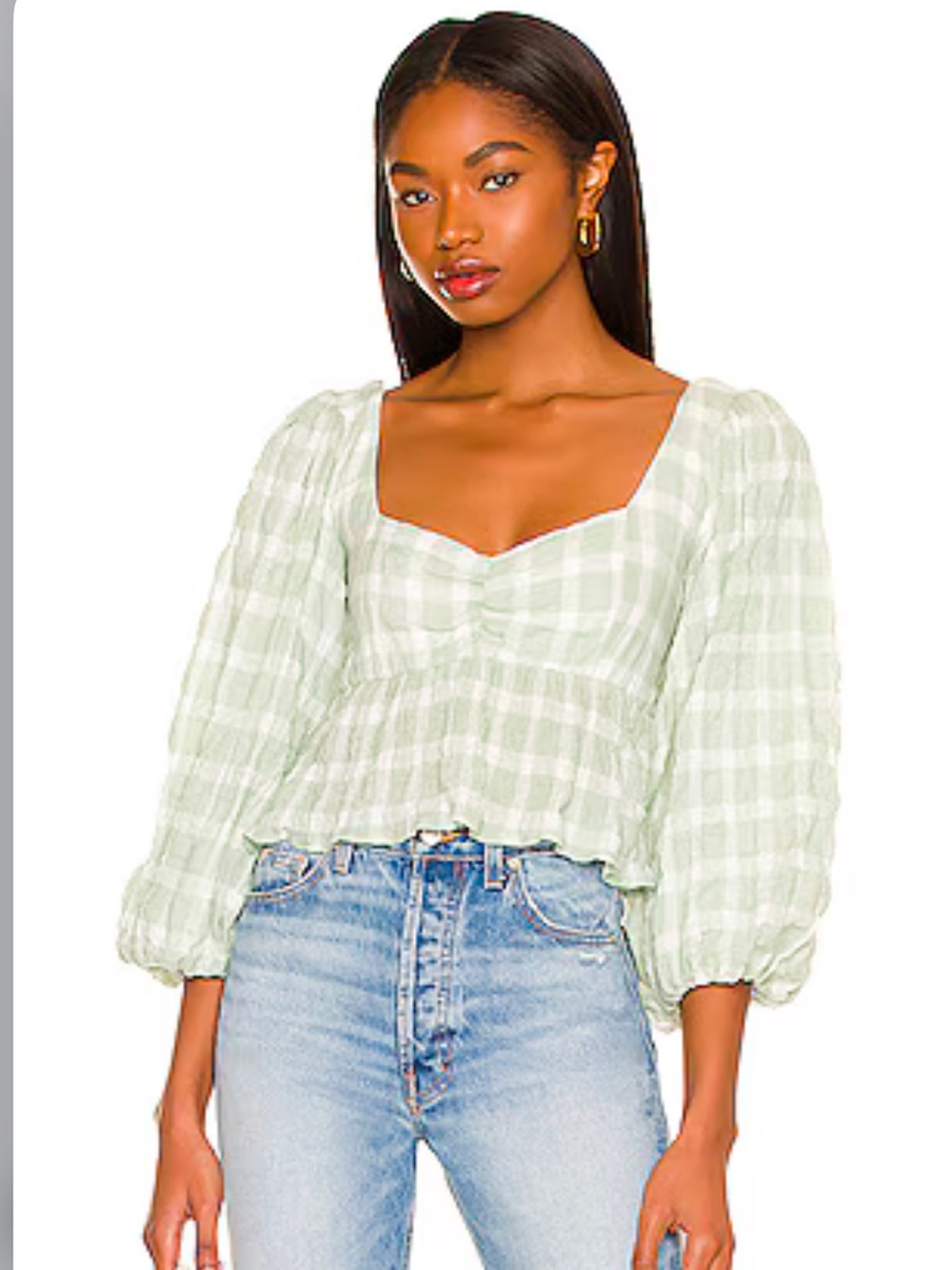 Show Me Your Mumu Angelique Top in Green Plaid
